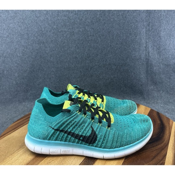 Nike Free RN Flyknit Sneakers Mens Size 8 Jade Green Running Shoes 831069-303